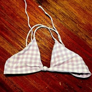 Skatie Lavender Checkered Bikini Top